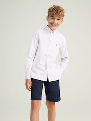 Polo Ralph Lauren White Boys Oxford Logo Shirt - Image 1 of 5