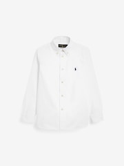 Polo Ralph Lauren White Boys Oxford Logo Shirt - Image 2 of 5