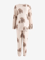 Ecru Hamish the Highland Cow Maternity Long Sleeve Pyjamas - Image 8 of 9