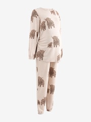 Ecru Hamish the Highland Cow Maternity Long Sleeve Pyjamas - Image 9 of 9