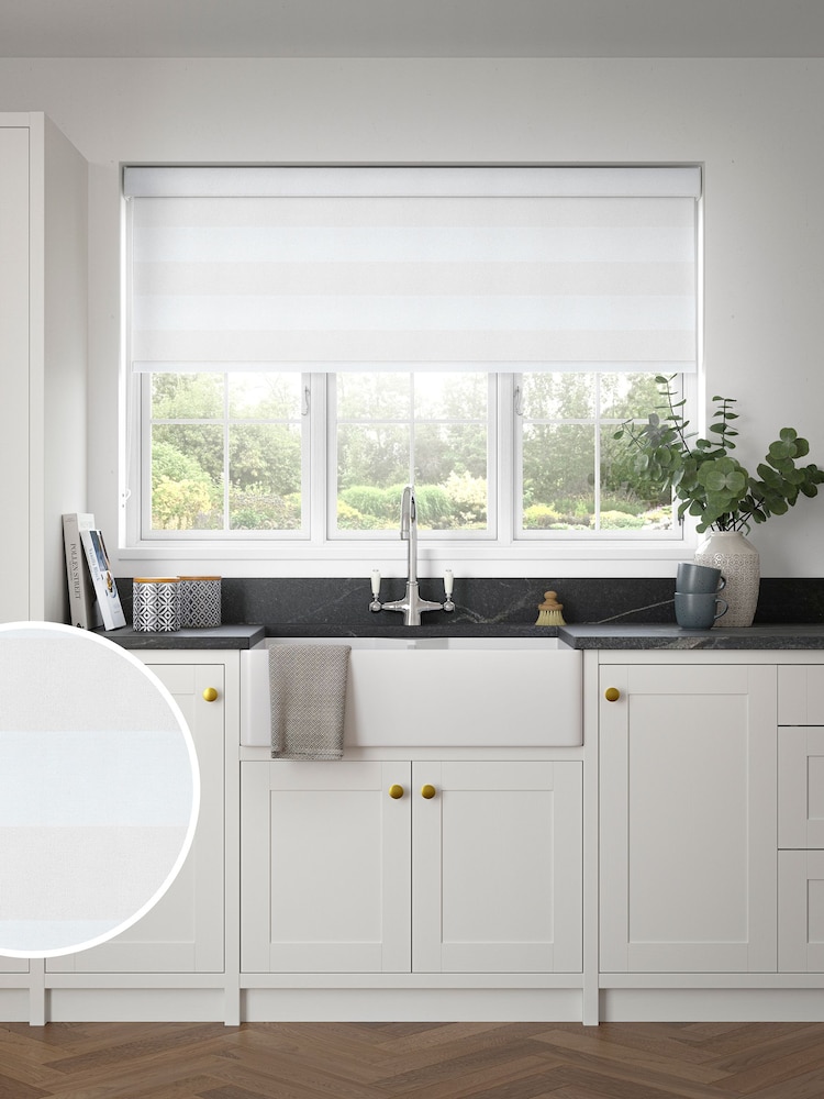 Silver White Susy Made to Measure Blackout Roller Blind - Image 1 of 6
