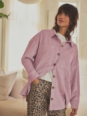 Pink Corduroy Lightweight Shacket - Image 1 of 7