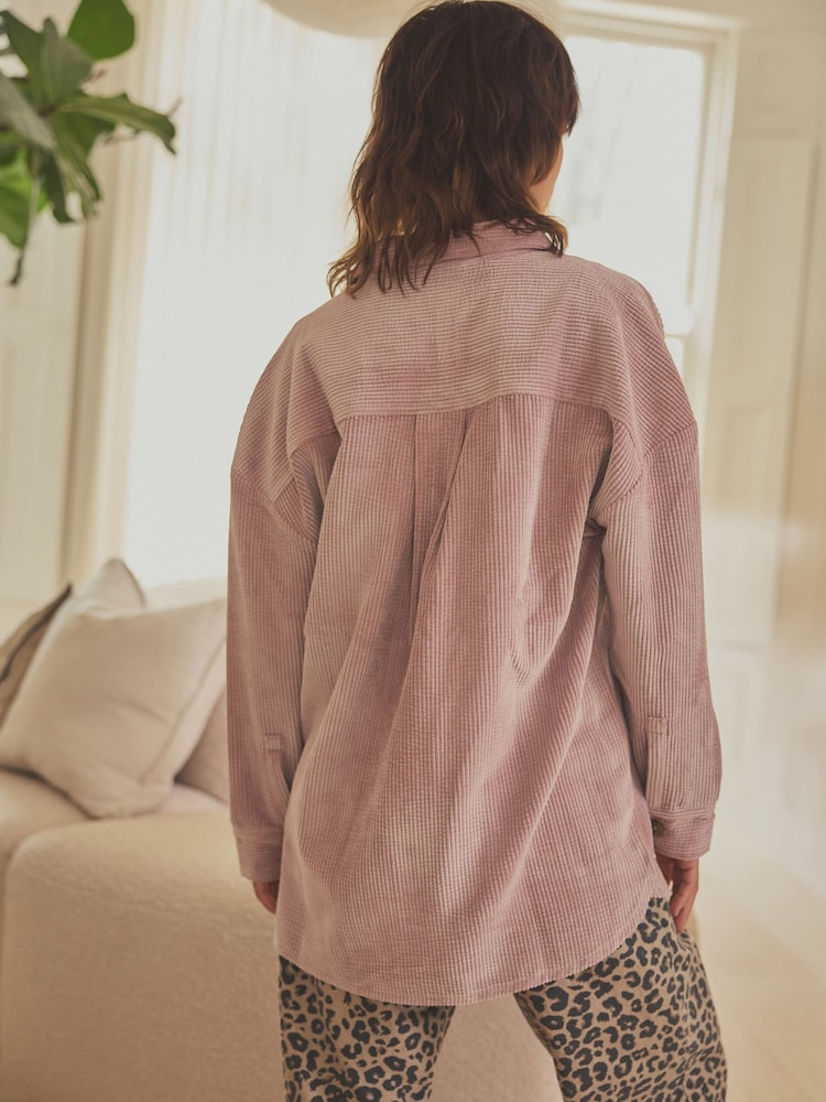Pink Corduroy Lightweight Shacket - Image 3 of 7