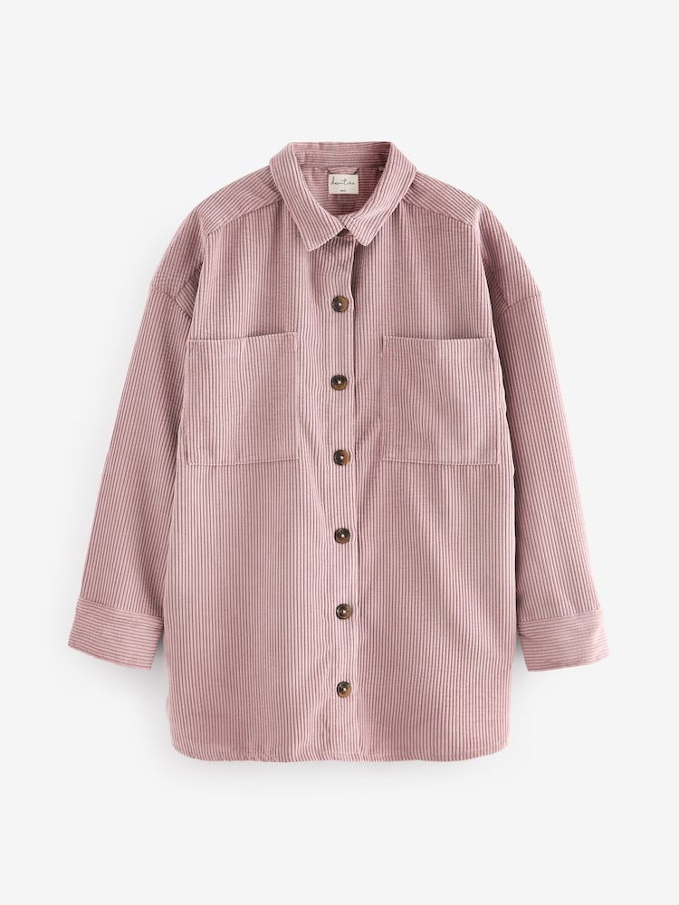 Pink Corduroy Lightweight Shacket - Image 6 of 7