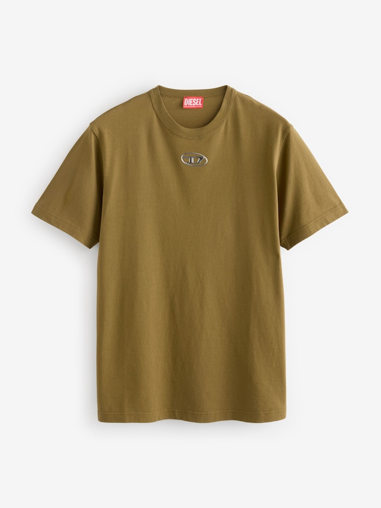 Butternut Green - Diesel T-Shirt mit Brustlogo in Oversized-Passform aus 100 % Baumwolle - Bild 1 von 1