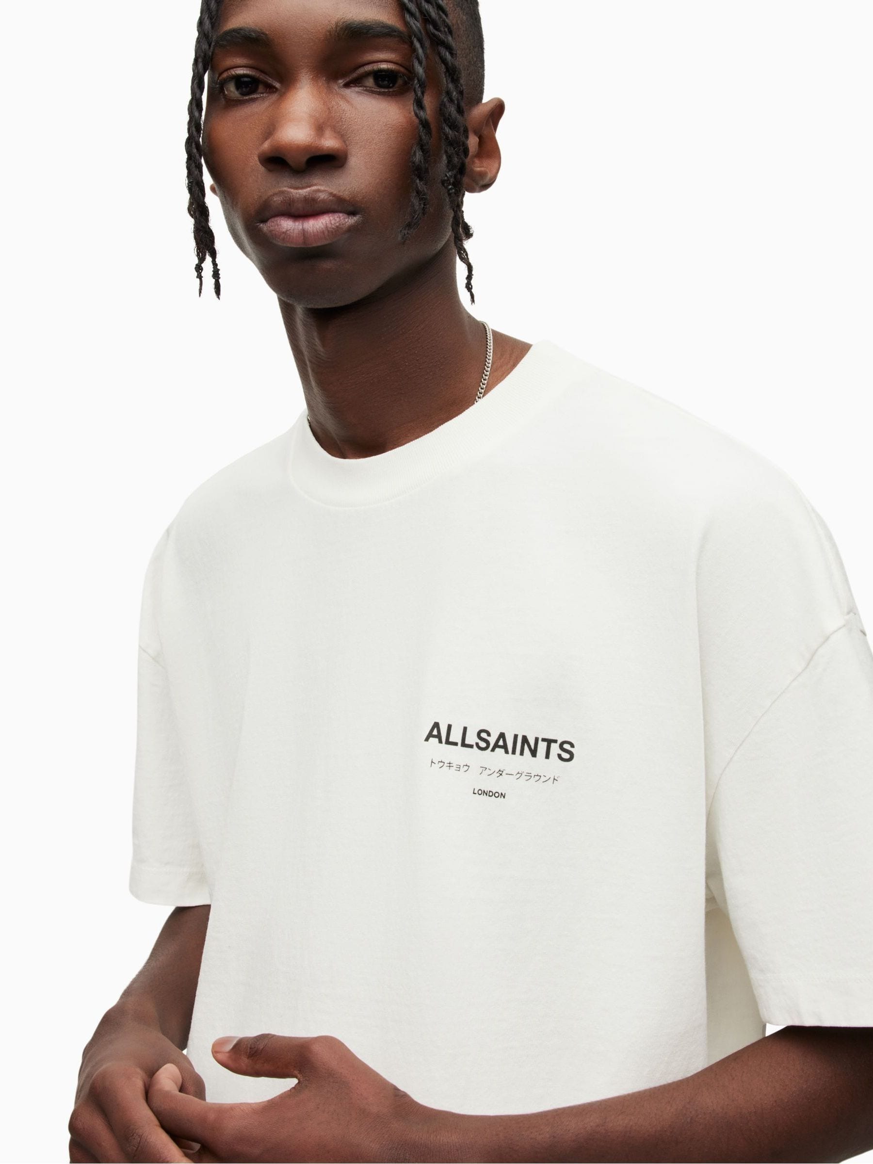 AllSaints White Underground Crew 100 Cotton T Shirt