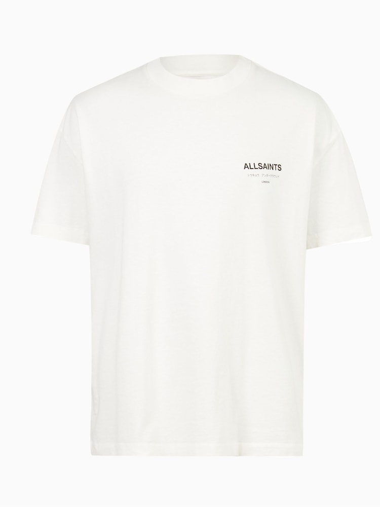 AllSaints White Underground Crew 100% Cotton T-Shirt - Image 7 of 7 AllSaints White Underground Crew 100% Cotton T-Shirt - Image 7 of 7