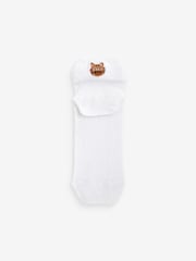 White/Cats Embroidered Motif Trainers Socks 4 Pack - Image 4 of 7