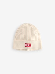 Weißer Spargel - Diesel, gestrickter Beanie mit Logo - Bild 1 von 1