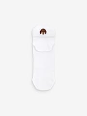 White/Dogs Embroidered Motif Trainers Socks 4 Pack - Image 4 of 7