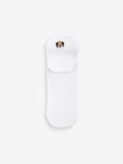 White/Dogs Embroidered Motif Trainers Socks 4 Pack - Image 5 of 7