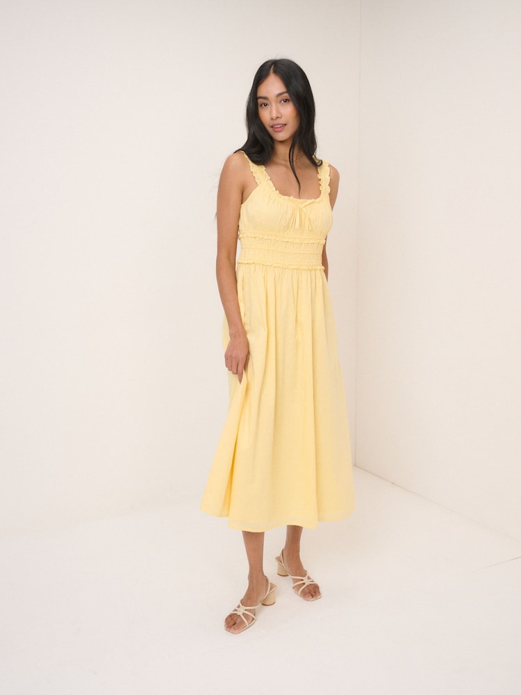 Nobodys Child Yellow Sleeveless Ariel Midi Dress - Image 1 of 5 Nobodys Child Yellow Sleeveless Ariel Midi Dress - Image 1 of 5