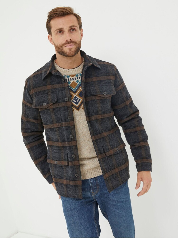 FatFace Black Fjord Ombre Overshirt - Image 1 of 1 FatFace Black Fjord Ombre Overshirt - Image 1 of 1