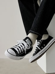 Converse Black Chuck Taylor Ox Trainers - Image 2 of 8