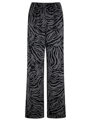 Pour Moi Black Rena Satin Wide Leg Trousers - Image 3 of 4