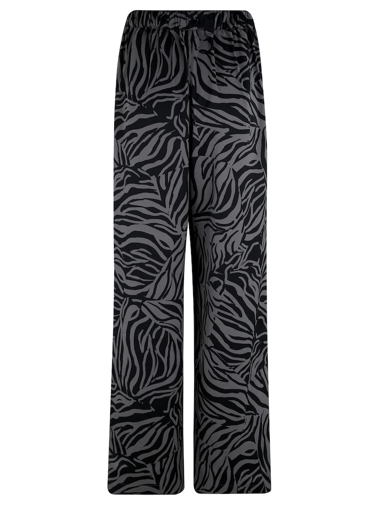 Pour Moi Black Rena Satin Wide Leg Trousers - Image 4 of 4