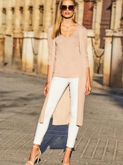 Sosandar Cream Metallic Super Sparkly Vest Top - Image 2 of 5