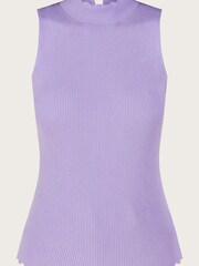 Monsoon Purple Ribbed Halter Neck Tank Top - Image 4 of 4