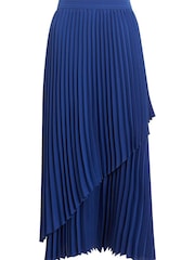 French Connection Blue Arie Pleated Skirt - Image 4 of 4