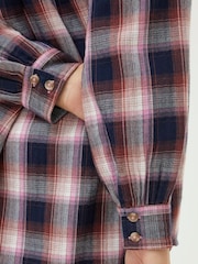 FatFace Blue Billie Longline Check Shirt - Image 4 of 5