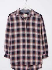 FatFace Blue Billie Longline Check Shirt - Image 5 of 5