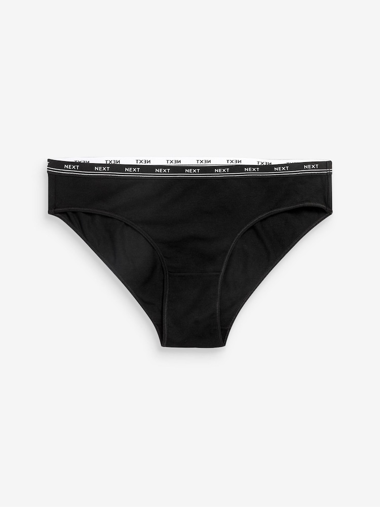 Black Bikini Logo Knickers 4 Pack - Image 2 of 5