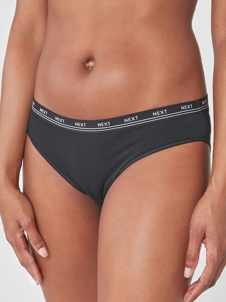 Black Bikini Logo Knickers 4 Pack - Image 3 of 5