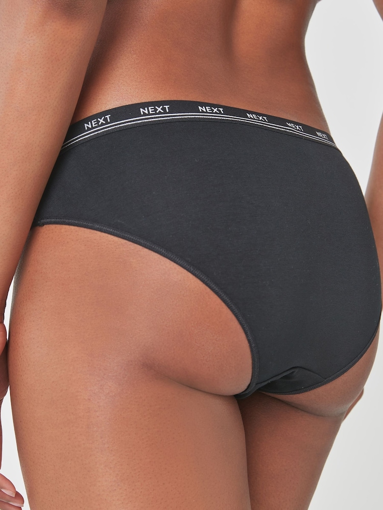 Black Bikini Logo Knickers 4 Pack - Image 4 of 5
