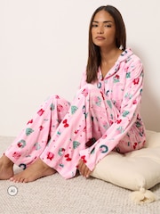 PixieGirl Petite Christmas Stripe Print Pyjamas Set - Image 3 of 6