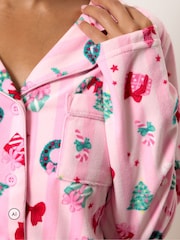 PixieGirl Petite Christmas Stripe Print Pyjamas Set - Image 4 of 6