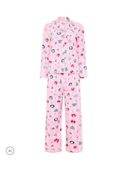 PixieGirl Petite Christmas Stripe Print Pyjamas Set - Image 5 of 6
