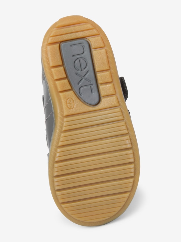 Grey Standard Fit (F) Touch Fastening Leather First Walker Baby Shoes - Image 3 of 3