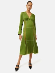 Jigsaw Contrast Stitch Viscose Dress - Image 1 of 5