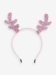 Pink - Haarreif mit weihnachtlichem Rentiergeweih-Design, 2er-Pack, Gold - Bild 2 von 3