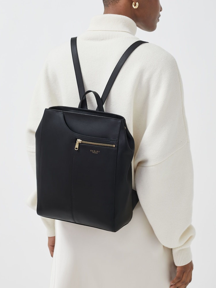 Negro - Radley Medium Pockets Icon Zip Top Black Backpack - Imagen 2 de 5