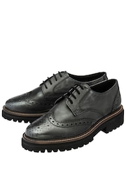 Ravel Grey Leather Brogues - Image 2 of 4