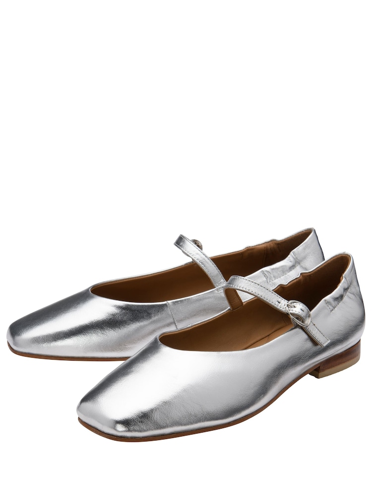 Ravel Silver Flat Mary-Jane Shoes - Image 2 of 4