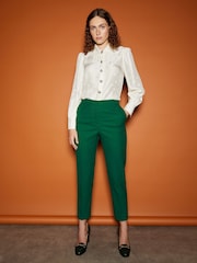 LK Bennett Green Mariner Trousers With Viscose - Image 1 of 6
