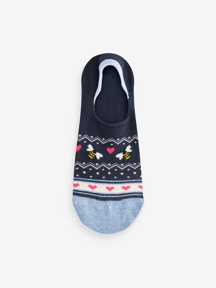 Blue Bees - Invisible Socks 5 Pack - Image 6 of 6