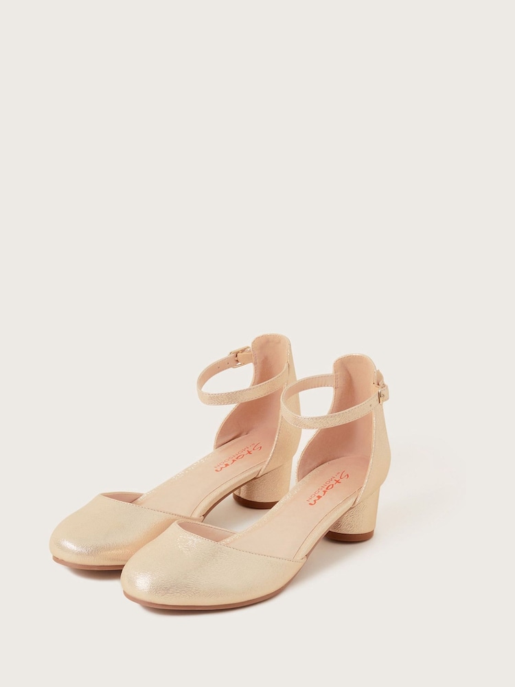 Monsoon Gold Shimmer Two Part Heels - Image 1 of 3