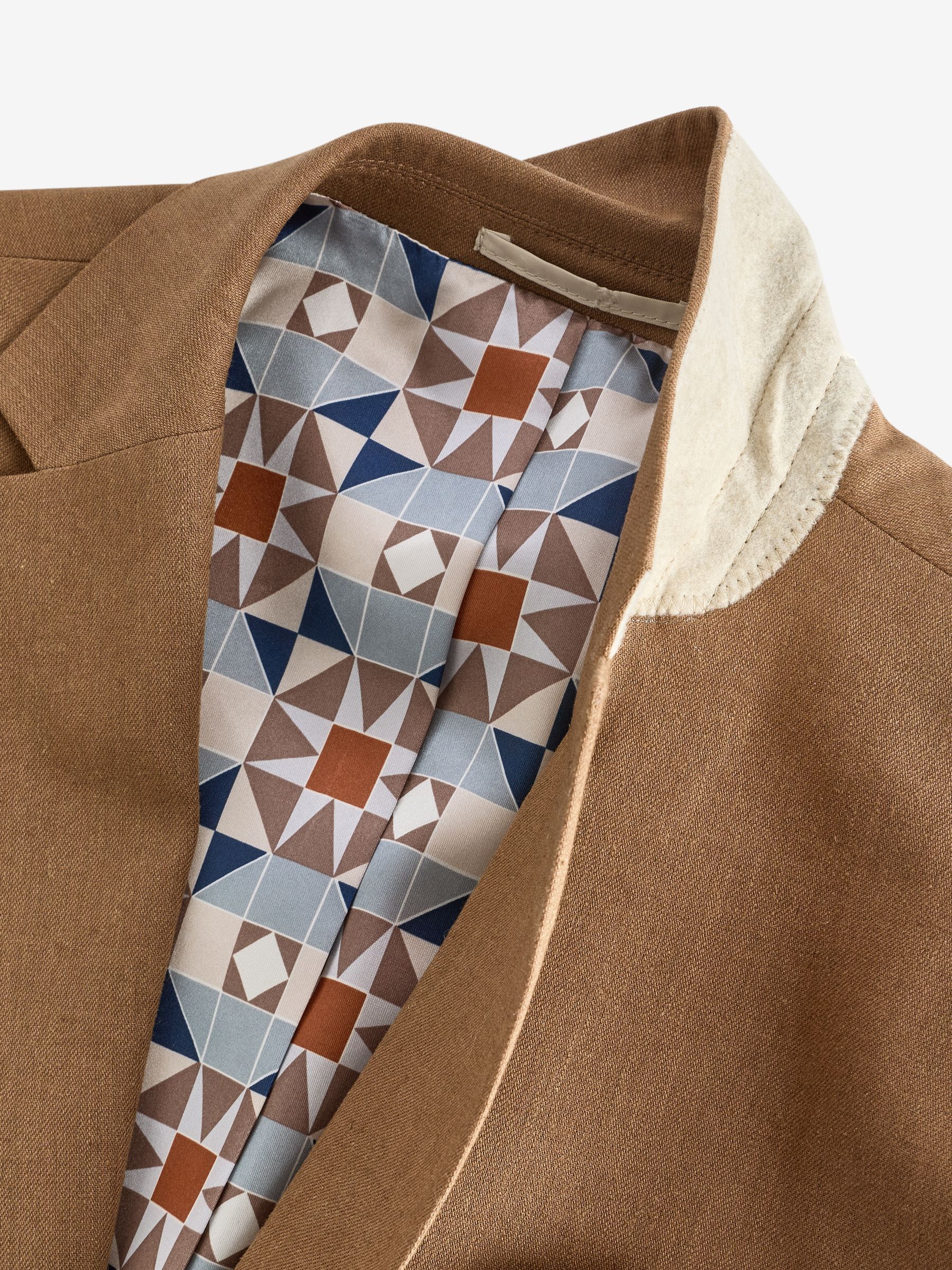 Buy Rust Brown Linen Blend Tailored Fit Suit Jacket from Next USA