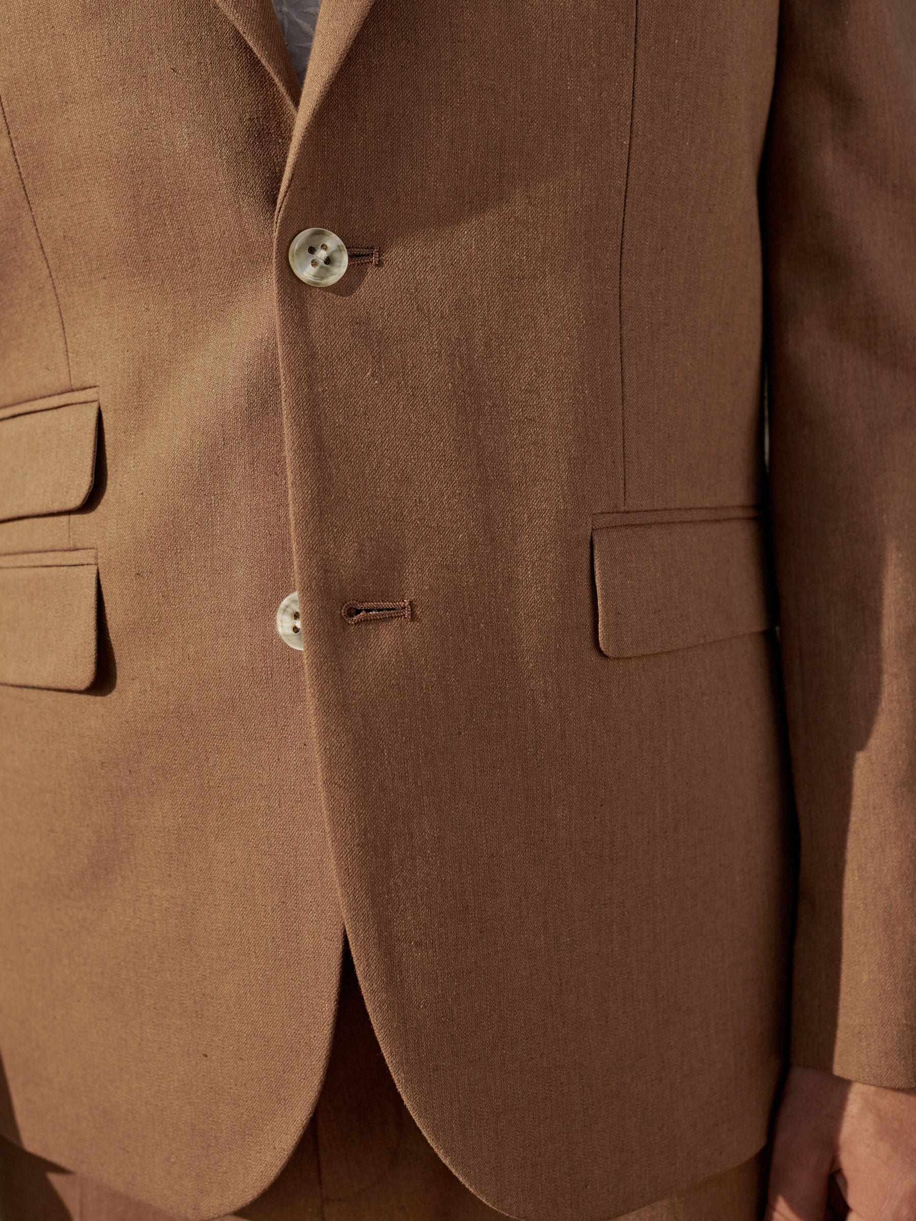 Buy Rust Brown Linen Blend Tailored Fit Suit Jacket from Next USA