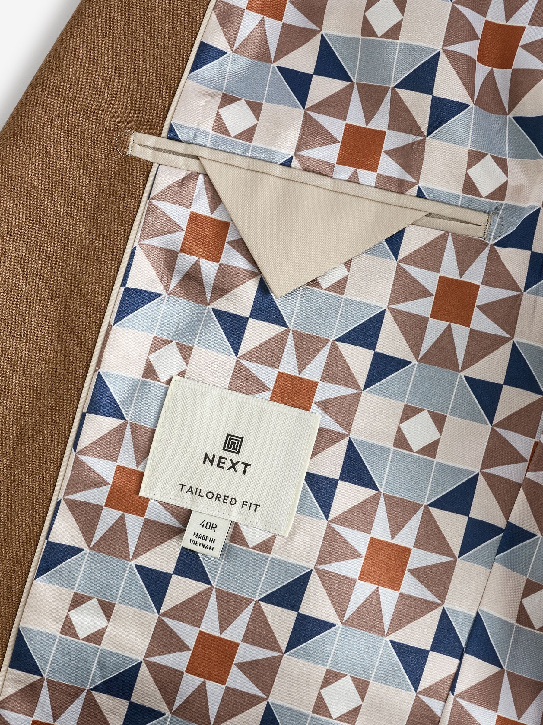 Buy Rust Brown Linen Blend Tailored Fit Suit Jacket from