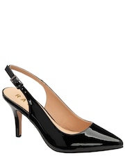 Ravel Black Patent Slingback Court Shoes - Image 1 of 4