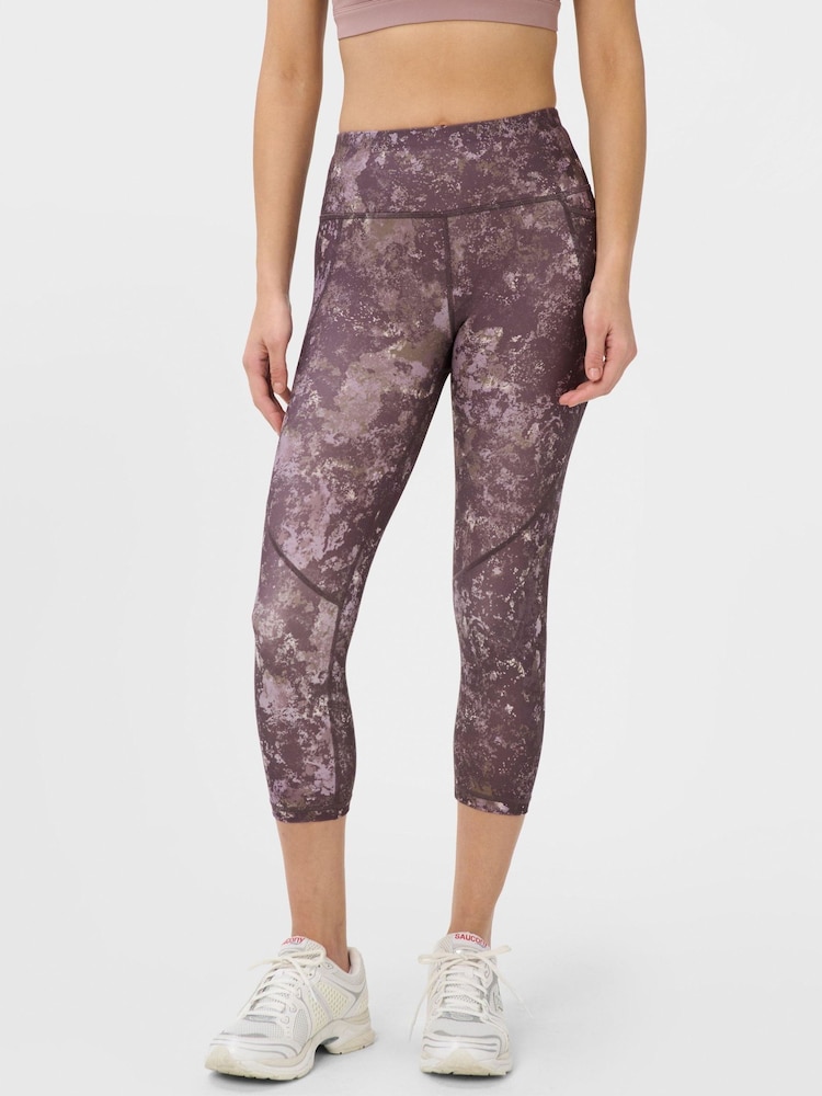 Sweaty Betty Purple Power Cropped Workout Leggings - Image 1 of 8 Sweaty Betty Purple Power Cropped Workout Leggings - Image 1 of 8