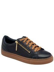 Ravel Blue Leather Zip-Up Trainers - Image 1 of 4