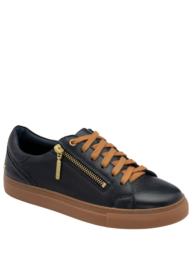 Ravel Blue Leather Zip-Up Trainers - Image 1 of 4 Ravel Blue Leather Zip-Up Trainers - Image 1 of 4