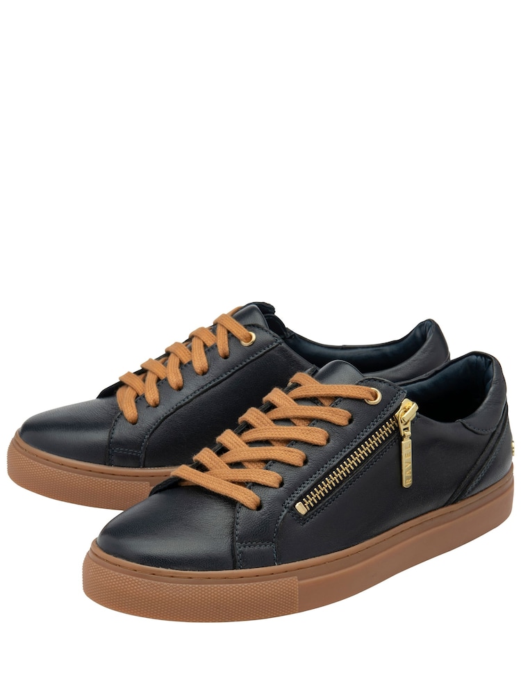 Ravel Blue Leather Zip-Up Trainers - Image 2 of 4 Ravel Blue Leather Zip-Up Trainers - Image 2 of 4