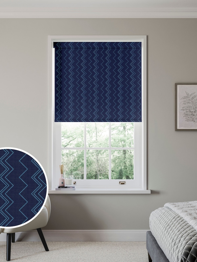 Blue Zally Made to Measure Roller Blind - Image 1 of 6