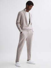 Reiss Oatmeal Melange Reform Dual-Zip Funnel Neck Jumper - Image 3 of 5
